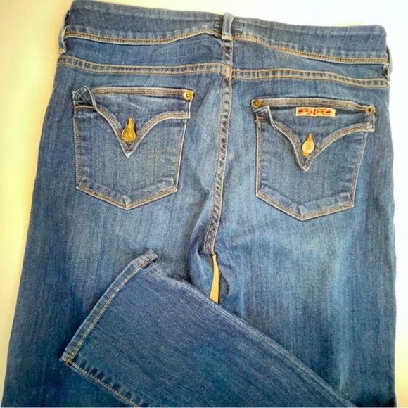 Hudson Straight Leg Flap Pocket Ankle Jeans Cropped Blue 29 - Picture 11 of 17